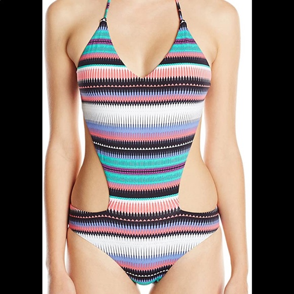 Roxy Cut-Out One-Piece Bathing Suit - Picture 1 of 8